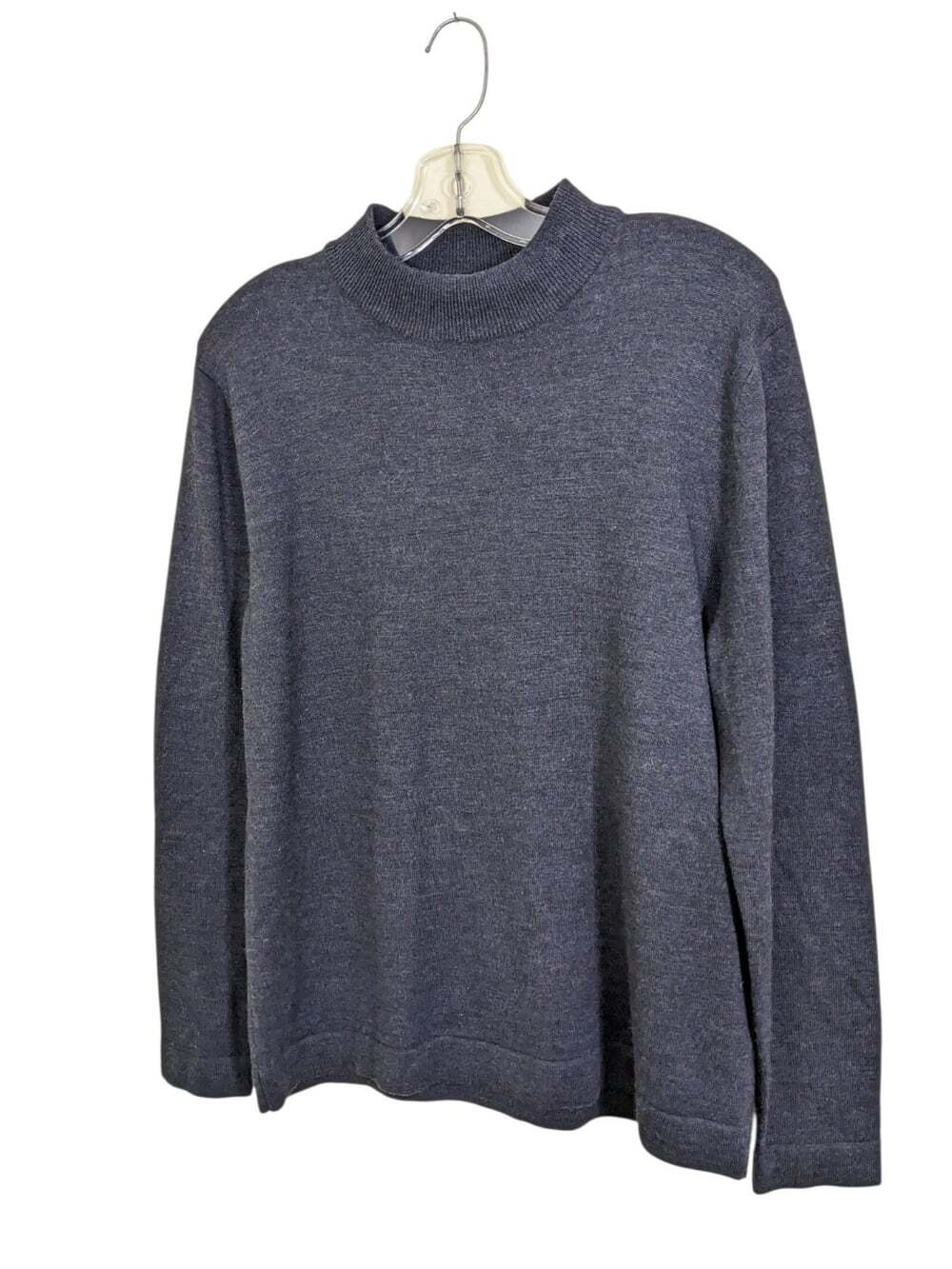 Britches Mens Sweater Classic Merino Wool Blend Knit Mock Neck Dark Gray Large